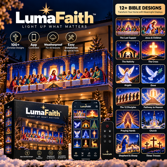 LumaFaith™ Christian Pixel Curtain Lights